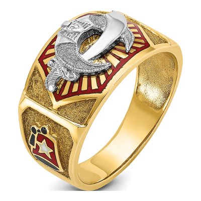 Men's 14K Two-Tone Gold Masonic Shriner's Ring – view 6
