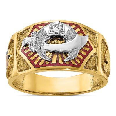Men's 14K Two-Tone Gold Masonic Shriner's Ring