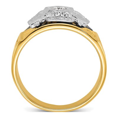 Men's 14K Two-Tone Gold 1/7 ct tw Diamond Masonic Ring – view 2