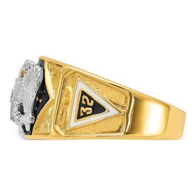 Men's 14K Two-Tone Gold 1/7 ct tw Diamond Masonic Ring – view 3