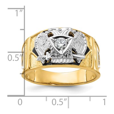 Men's 14K Two-Tone Gold 1/7 ct tw Diamond Masonic Ring – view 8