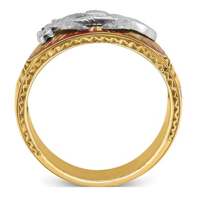 Men's 10K Two-Tone Gold Masonic Shriner's Ring – view 2
