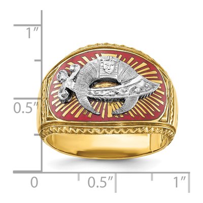 Men's 10K Two-Tone Gold Masonic Shriner's Ring – view 3
