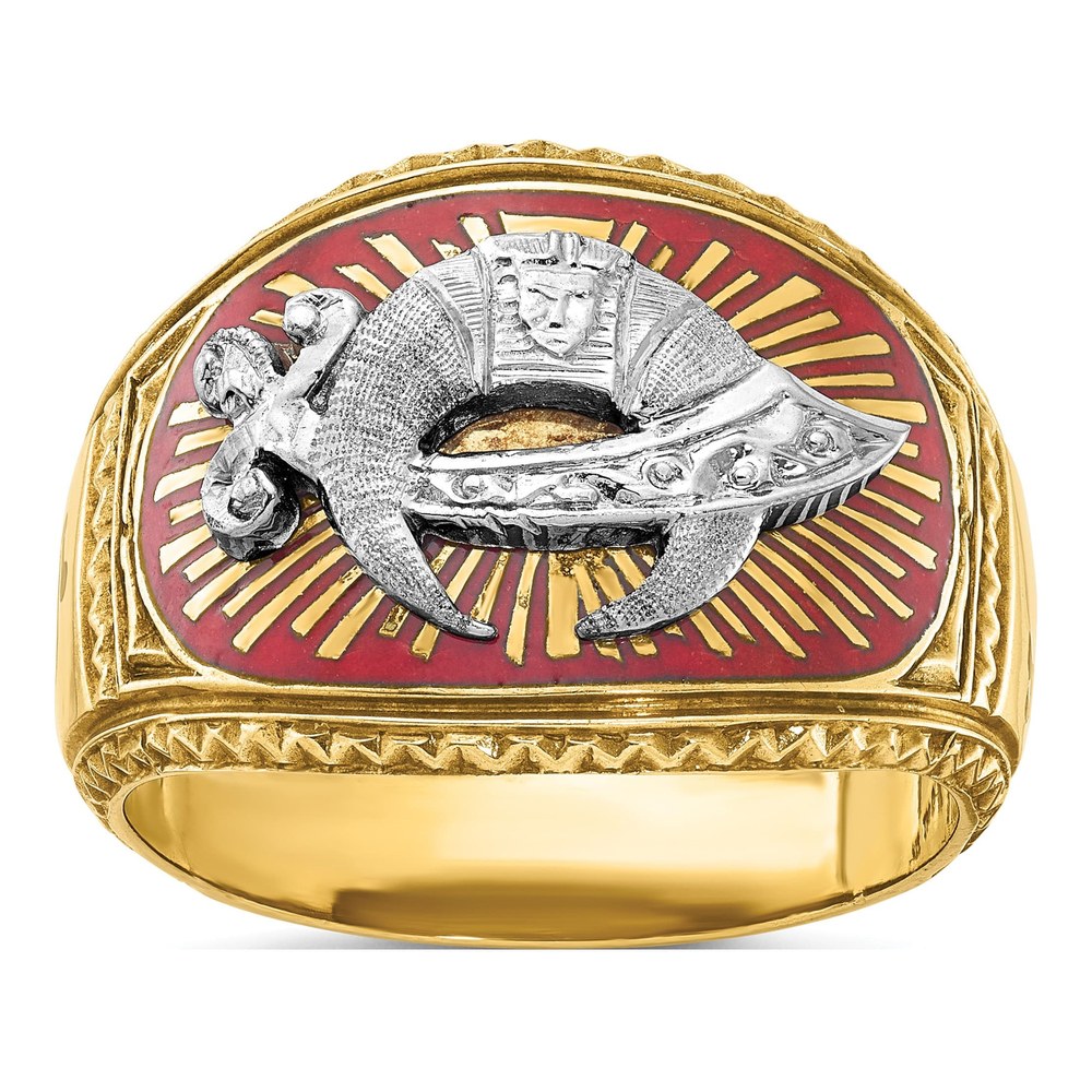 Men's 10K Two-Tone Gold Masonic Shriner's Ring