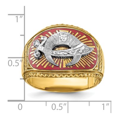 Men's 14K Two-Tone Gold Masonic Shriner's Ring – view 3