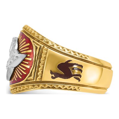 Men's 14K Two-Tone Gold Masonic Shriner's Ring – view 5