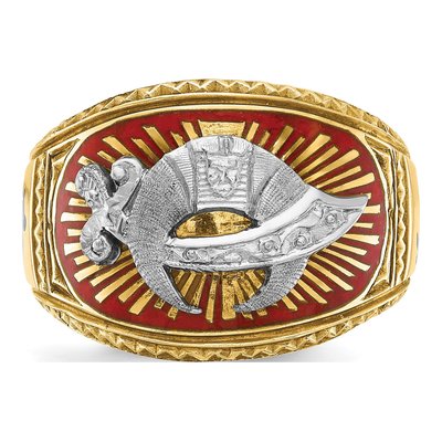 Men's 14K Two-Tone Gold Masonic Shriner's Ring – view 6