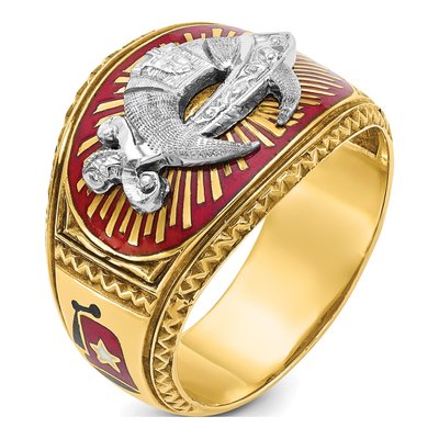 Men's 14K Two-Tone Gold Masonic Shriner's Ring – view 8