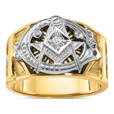Men's 14K Two-Tone Gold Masonic Ring Mounting