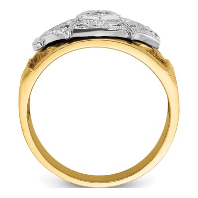 Men's 14K Two-Tone Gold 1/10 ct tw Diamond Textured Ring – view 2
