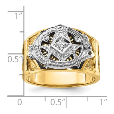 Men's 14K Two-Tone Gold 1/10 ct tw Diamond Textured Ring – view 3