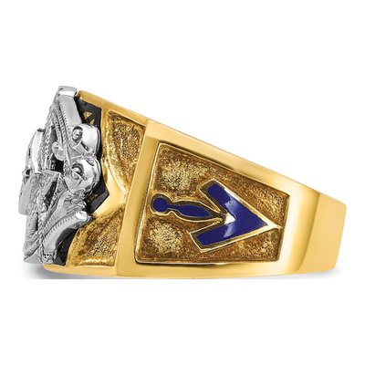 Men's 14K Two-Tone Gold 1/10 ct tw Diamond Textured Ring – view 5