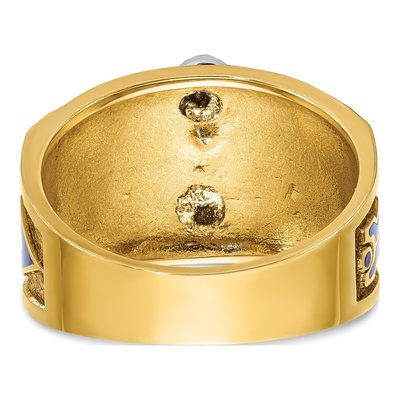 Men's 14K Two-Tone Gold 1/10 ct tw Diamond Textured Ring – view 7