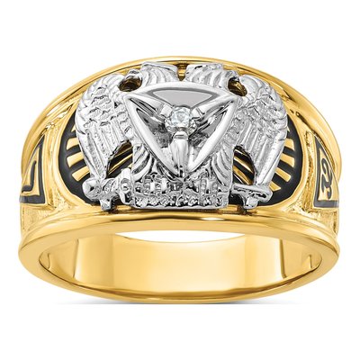 Men's 14K Two-Tone Gold 32nd Degree Scottish Rite Masonic Ring Mounting