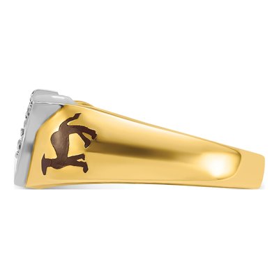 Men's 10K Two-Tone Gold Diamond Masonic Shriner's Ring Mounting – view 3