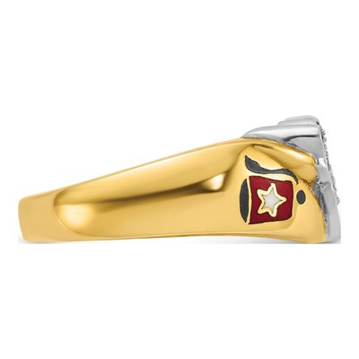 Men's 10K Two-Tone Gold Diamond Masonic Shriner's Ring Mounting – view 7