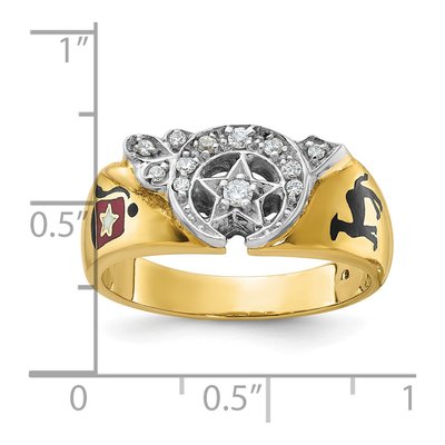 Men's 10K Two-Tone Gold Diamond Masonic Shriner's Ring Mounting – view 8