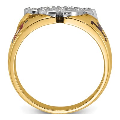 Men's 14K Two-Tone Gold Masonic Shriner Ring Mounting – view 2