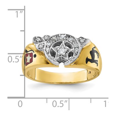 Men's 14K Two-Tone Gold Masonic Shriner Ring Mounting – view 8