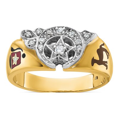 Men's 14K Two-Tone Gold Masonic Shriner Ring Mounting