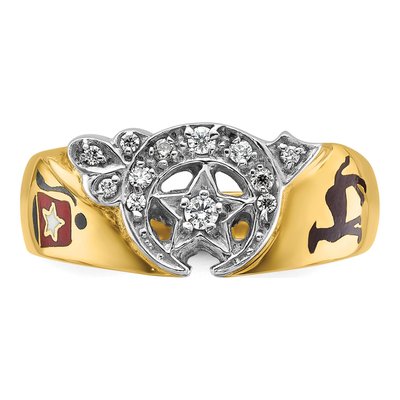 Men's 14K Two-Tone Gold 0.19 ct tw Diamond Shriner's Ring – view 4