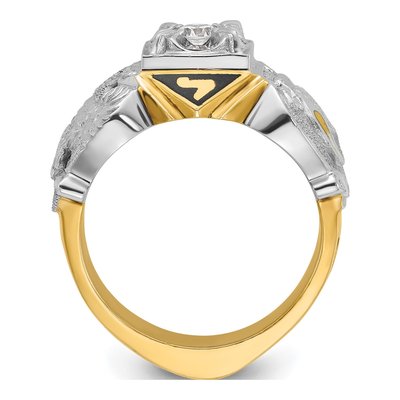 Men's 14K Two-Tone Gold 0.51 ct tw Diamond Shriner's Masonic Ring – view 2