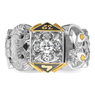 Men's 14K Two-Tone Gold 0.51 ct tw Diamond Shriner's Masonic Ring – view 4