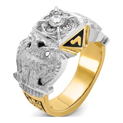 Men's 14K Two-Tone Gold 0.51 ct tw Diamond Shriner's Masonic Ring – view 6