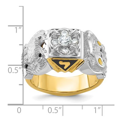 Men's 14K Two-Tone Gold 0.51 ct tw Diamond Shriner's Masonic Ring – view 8