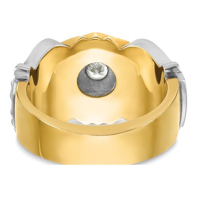 Men's 10K Two-Tone Gold Masonic Knights Templar Diamond Ring Mounting – view 5