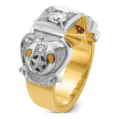 Men's 10K Two-Tone Gold Masonic Knights Templar Diamond Ring Mounting – view 6