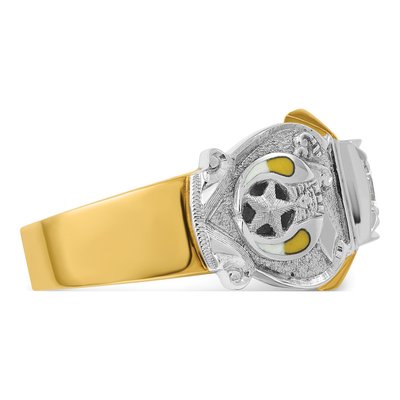 Men's 10K Two-Tone Gold Masonic Knights Templar Diamond Ring Mounting – view 7