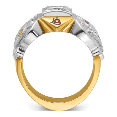 Men's 14K Two-Tone Gold Diamond Knights Templar Masonic Ring Mounting – view 2