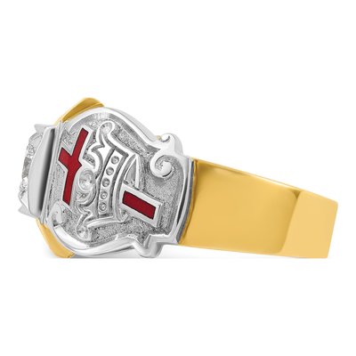 Men's 14K Two-Tone Gold Diamond Knights Templar Masonic Ring Mounting – view 3
