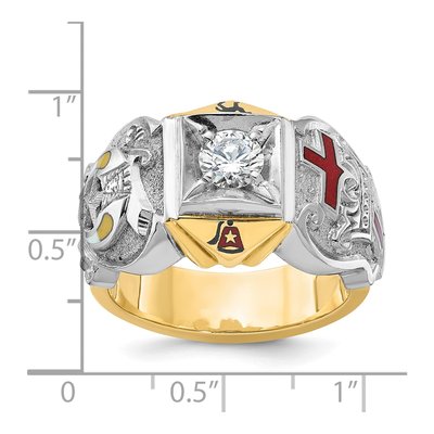 Men's 14K Two-Tone Gold Diamond Knights Templar Masonic Ring Mounting – view 8