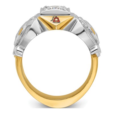 Men's 14K Two-Tone Gold Diamond Masonic Shriner's Ring Mounting – view 2