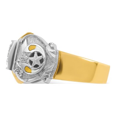 Men's 14K Two-Tone Gold Diamond Masonic Shriner's Ring Mounting – view 3