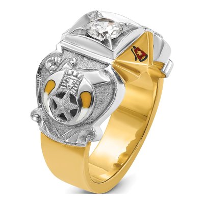 Men's 14K Two-Tone Gold Diamond Masonic Shriner's Ring Mounting – view 6