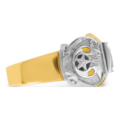 Men's 14K Two-Tone Gold Diamond Masonic Shriner's Ring Mounting – view 7
