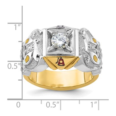 Men's 14K Two-Tone Gold Diamond Masonic Shriner's Ring Mounting – view 8