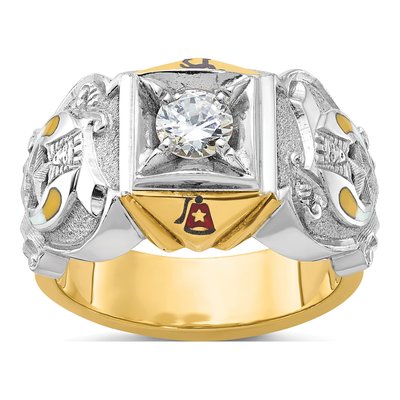 Men's 14K Two-Tone Gold Diamond Masonic Shriner's Ring Mounting