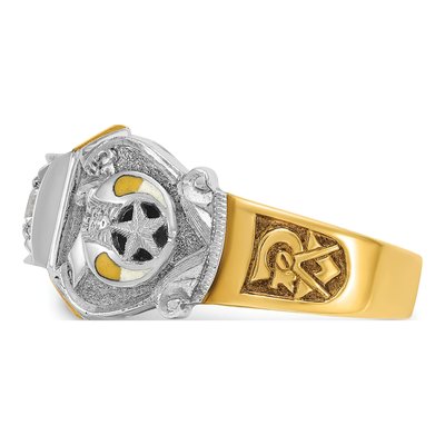 Men's 14K Two-Tone Gold Masonic Shriner's Ring Mounting – view 3
