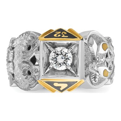 Men's 14K Two-Tone Gold Masonic Shriner's Ring Mounting – view 4