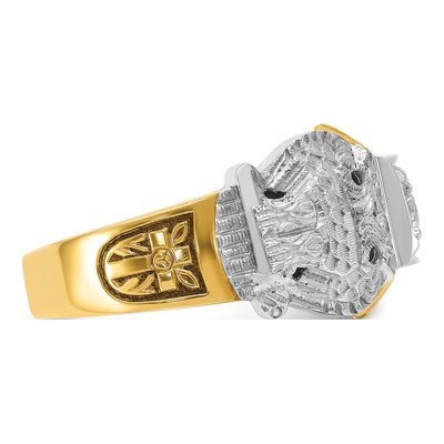 Men's 14K Two-Tone Gold Masonic Shriner's Ring Mounting – view 7