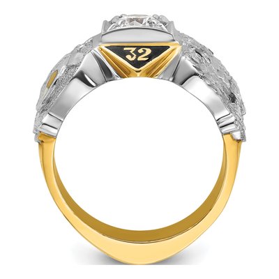 Men's 14K Two-Tone Gold 1/2 ct tw Diamond Double Eagle Shriner's Ring – view 2