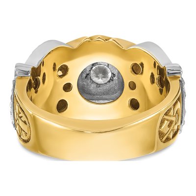 Men's 14K Two-Tone Gold 1/2 ct tw Diamond Double Eagle Shriner's Ring – view 5