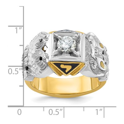 Men's 14K Two-Tone Gold 1/2 ct tw Diamond Double Eagle Shriner's Ring – view 8