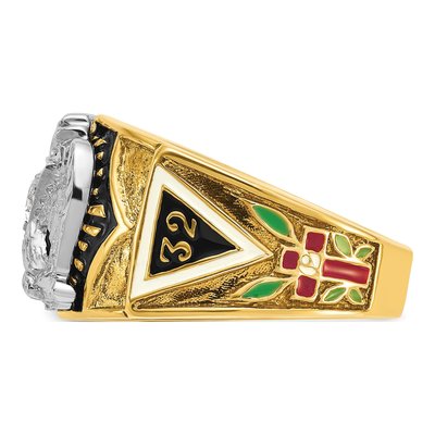 Men's 14K Two-Tone Gold Diamond 32nd Degree Masonic Ring Mounting – view 5