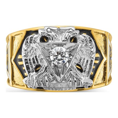Men's 14K Two-Tone Gold Diamond 32nd Degree Masonic Ring Mounting – view 6