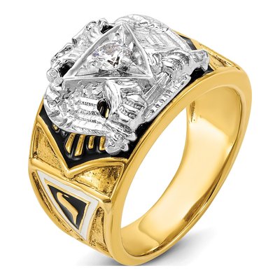 Men's 14K Two-Tone Gold Diamond 32nd Degree Masonic Ring Mounting – view 8